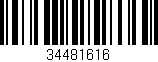 Código de barras (EAN, GTIN, SKU, ISBN): '34481616'