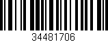 Código de barras (EAN, GTIN, SKU, ISBN): '34481706'