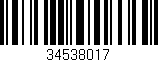 Código de barras (EAN, GTIN, SKU, ISBN): '34538017'