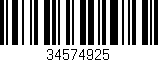 Código de barras (EAN, GTIN, SKU, ISBN): '34574925'