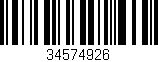Código de barras (EAN, GTIN, SKU, ISBN): '34574926'
