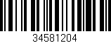 Código de barras (EAN, GTIN, SKU, ISBN): '34581204'