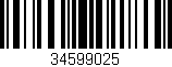 Código de barras (EAN, GTIN, SKU, ISBN): '34599025'