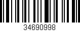 Código de barras (EAN, GTIN, SKU, ISBN): '34690998'