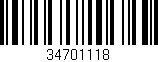 Código de barras (EAN, GTIN, SKU, ISBN): '34701118'