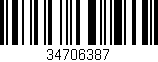 Código de barras (EAN, GTIN, SKU, ISBN): '34706387'