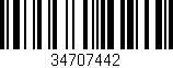 Código de barras (EAN, GTIN, SKU, ISBN): '34707442'