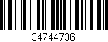 Código de barras (EAN, GTIN, SKU, ISBN): '34744736'