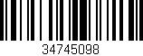 Código de barras (EAN, GTIN, SKU, ISBN): '34745098'