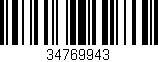 Código de barras (EAN, GTIN, SKU, ISBN): '34769943'