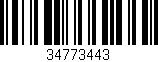Código de barras (EAN, GTIN, SKU, ISBN): '34773443'