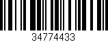 Código de barras (EAN, GTIN, SKU, ISBN): '34774433'
