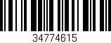 Código de barras (EAN, GTIN, SKU, ISBN): '34774615'