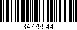 Código de barras (EAN, GTIN, SKU, ISBN): '34779544'