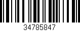 Código de barras (EAN, GTIN, SKU, ISBN): '34785847'