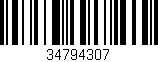 Código de barras (EAN, GTIN, SKU, ISBN): '34794307'