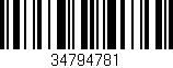 Código de barras (EAN, GTIN, SKU, ISBN): '34794781'