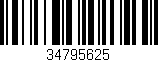 Código de barras (EAN, GTIN, SKU, ISBN): '34795625'