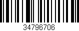 Código de barras (EAN, GTIN, SKU, ISBN): '34796706'