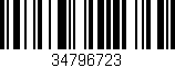 Código de barras (EAN, GTIN, SKU, ISBN): '34796723'