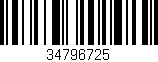 Código de barras (EAN, GTIN, SKU, ISBN): '34796725'