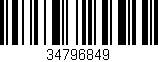 Código de barras (EAN, GTIN, SKU, ISBN): '34796849'