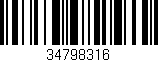 Código de barras (EAN, GTIN, SKU, ISBN): '34798316'