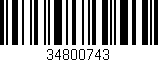 Código de barras (EAN, GTIN, SKU, ISBN): '34800743'