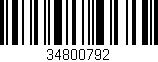 Código de barras (EAN, GTIN, SKU, ISBN): '34800792'