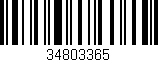 Código de barras (EAN, GTIN, SKU, ISBN): '34803365'