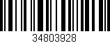 Código de barras (EAN, GTIN, SKU, ISBN): '34803928'