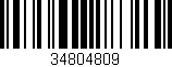 Código de barras (EAN, GTIN, SKU, ISBN): '34804809'