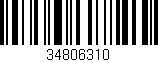 Código de barras (EAN, GTIN, SKU, ISBN): '34806310'