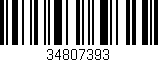 Código de barras (EAN, GTIN, SKU, ISBN): '34807393'
