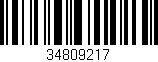 Código de barras (EAN, GTIN, SKU, ISBN): '34809217'