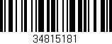 Código de barras (EAN, GTIN, SKU, ISBN): '34815181'