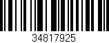 Código de barras (EAN, GTIN, SKU, ISBN): '34817925'