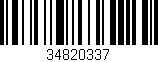 Código de barras (EAN, GTIN, SKU, ISBN): '34820337'