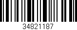 Código de barras (EAN, GTIN, SKU, ISBN): '34821187'