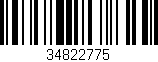 Código de barras (EAN, GTIN, SKU, ISBN): '34822775'