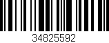 Código de barras (EAN, GTIN, SKU, ISBN): '34825592'