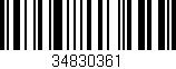 Código de barras (EAN, GTIN, SKU, ISBN): '34830361'