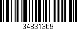 Código de barras (EAN, GTIN, SKU, ISBN): '34831369'