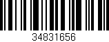 Código de barras (EAN, GTIN, SKU, ISBN): '34831656'