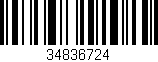 Código de barras (EAN, GTIN, SKU, ISBN): '34836724'
