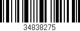 Código de barras (EAN, GTIN, SKU, ISBN): '34838275'