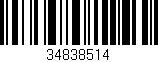 Código de barras (EAN, GTIN, SKU, ISBN): '34838514'