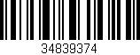 Código de barras (EAN, GTIN, SKU, ISBN): '34839374'