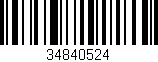 Código de barras (EAN, GTIN, SKU, ISBN): '34840524'