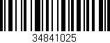Código de barras (EAN, GTIN, SKU, ISBN): '34841025'